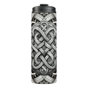 Bouteilles Isothermes Détaillierte Schwarz-Weißer keltischer Knoten 0001