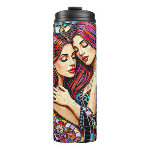 Bouteilles Isothermes Deux femmes amoureuses   Style Carrelage mosaïque 
