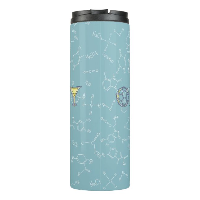 Bouteilles Isothermes Diagramme de chimie et typographie bleu (Dos)