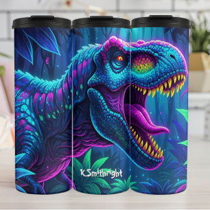 Bouteilles Isothermes Dinosaure Néon Jungle Rugissement Vibrant