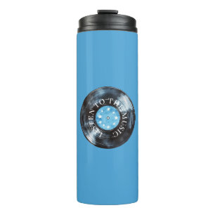 Bouteilles Isothermes Disque de musique Aqua Blue Black