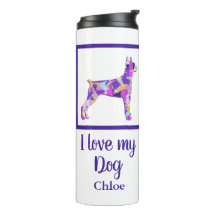 Doberman Pinscher Chien Silhouette Purple PY&B