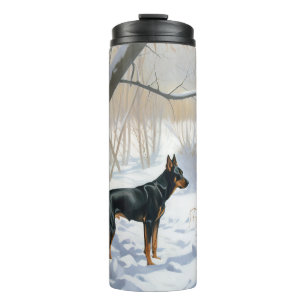 Bouteilles Isothermes Doberman Pinscher Laissez Tomber Neige Noël