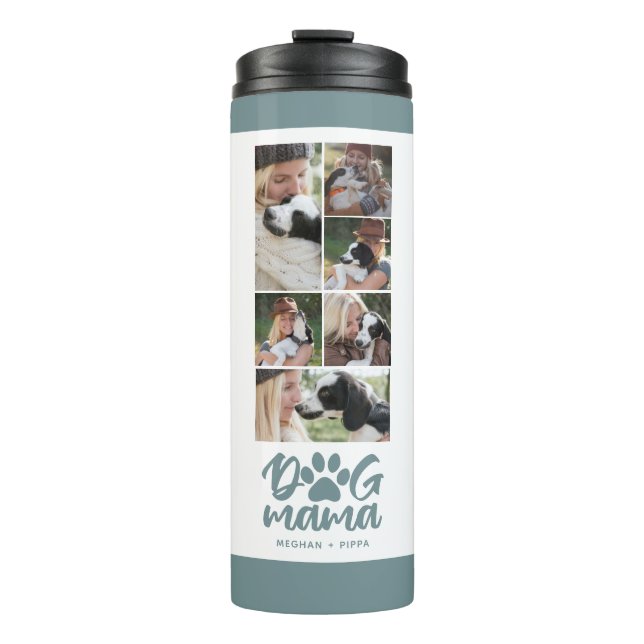 Bouteilles Isothermes Dog Mama | Grille photo verte (Devant)