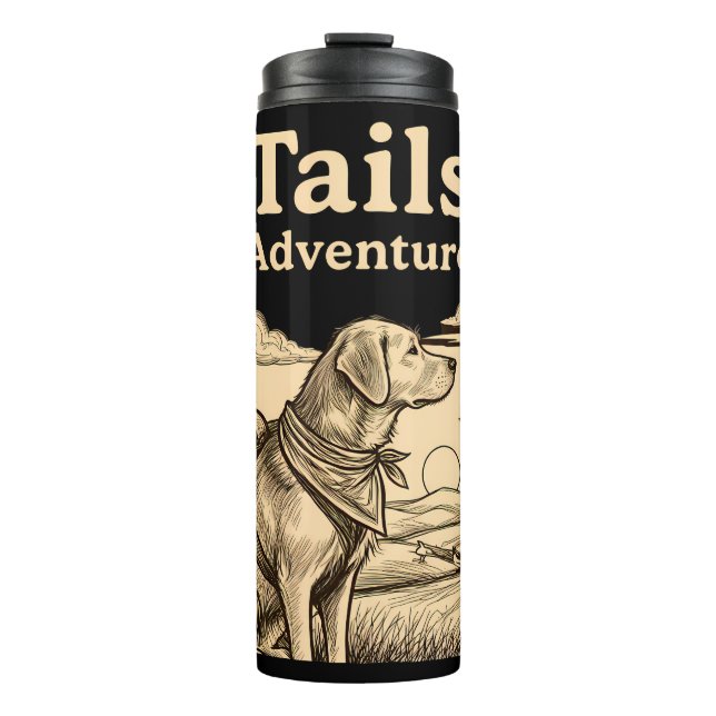 Bouteilles Isothermes Dog Tails of Adventure Funny Dog Lover Hiking  (Devant)