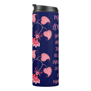 BOUTEILLES ISOTHERMES DON D'AMOUR FLEURIER ROSE POUR PETITE AMIE, FEMME,