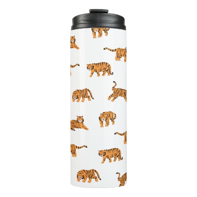 Bouteilles Isothermes Doodle animal tigre japonais sans soudure main vin (Devant)