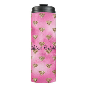 Bouteilles Isothermes Doré rose Parties scintillant Diamants Bijou