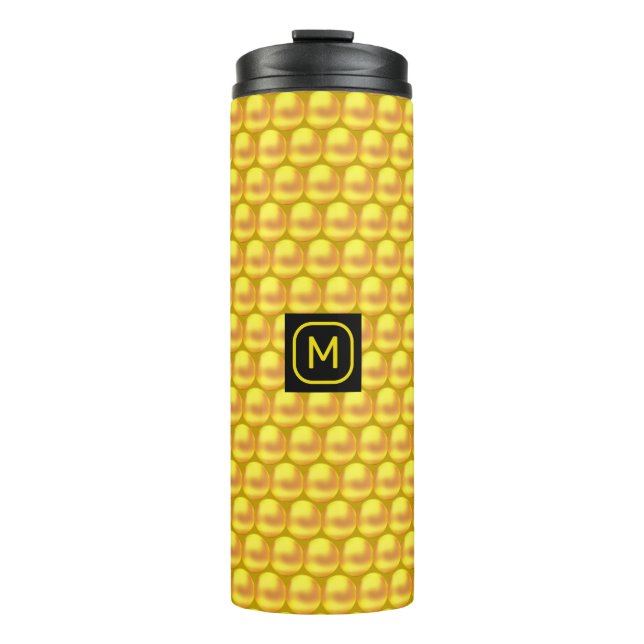 Bouteilles Isothermes Dots et monogramme d'or élégant (Devant)