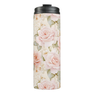 Bouteilles Isothermes Douce Mariée Fleurs Roses Roses Blush