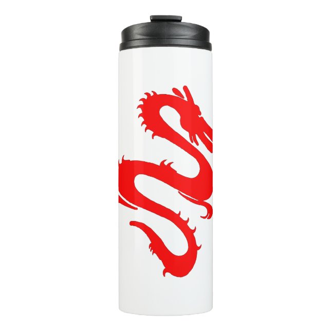 Bouteilles Isothermes Dragon Calligraphie Rouge asiatique brosse Stroke  (Devant)