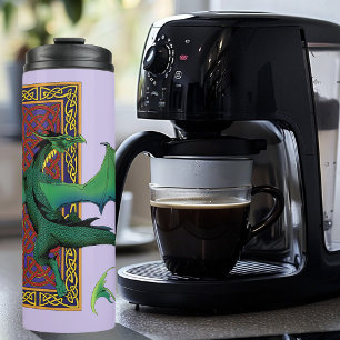 Bouteilles Isothermes Dragon Celtique Vert Motif Noué Fantastique Violet