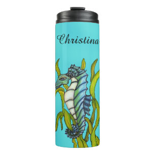 Bouteilles Isothermes Dragon de mer mythique enveloppé dans l'algue Aqua