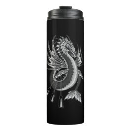 Bouteilles Isothermes Dragon d'eau noir et blanc