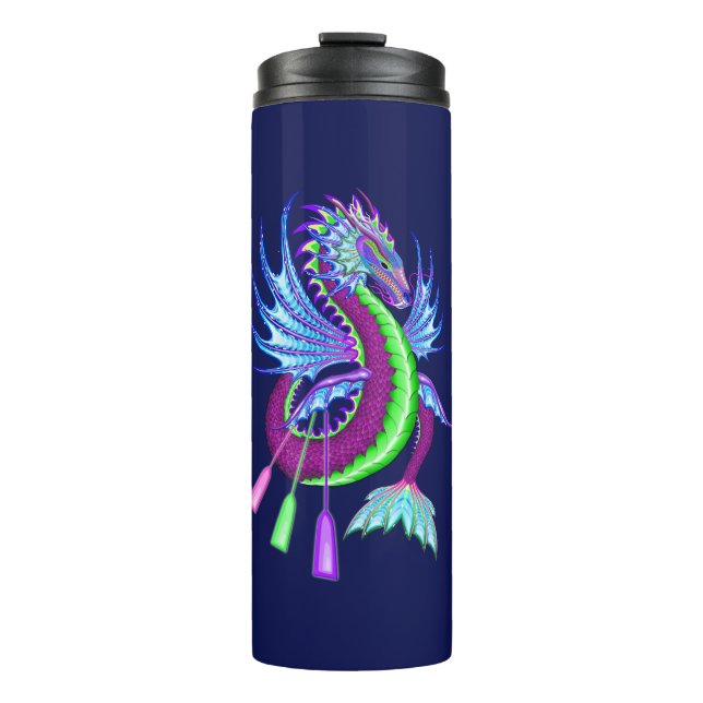 Bouteilles Isothermes Dragon d'eau rose et verte pour dragon (Devant)