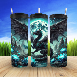 Bouteilles Isothermes Dragon Mystique Sous Lumière Lune