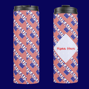 Bouteilles Isothermes Drapeau américain Carrelé Rouge Personnalisé