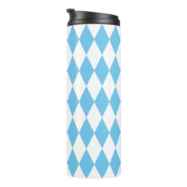 Bouteilles Isothermes Drapeau bleu et blanc Bavière Rhombus Motif (Tourné sur la droite)