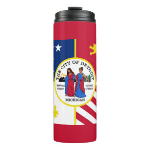 Bouteilles Isothermes Drapeau de Détroit, Michigan Thermal Tumbler