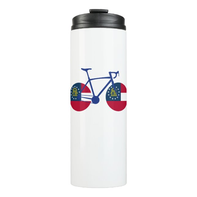 Bouteilles Isothermes Drapeau de Géorgie à vélo (Devant)