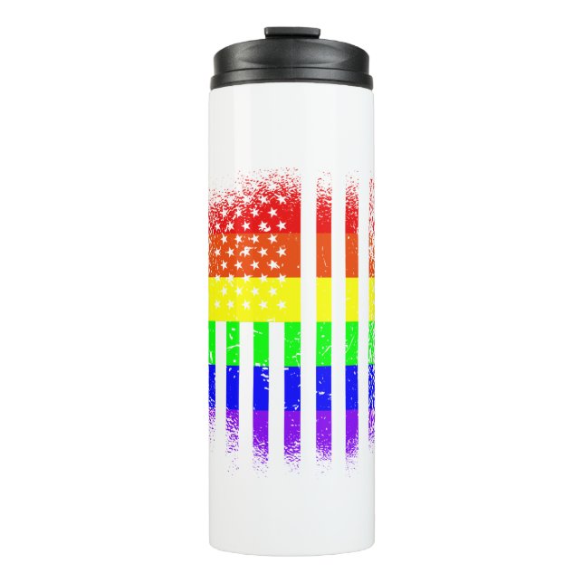 Bouteilles Isothermes drapeau de la fierté américaine arc-en-ciel (Devant)