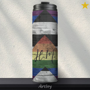 Bouteilles Isothermes Drapeau de la Fierté de l'Ally droit LGBT Initiale