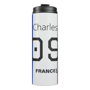 Bouteilles Isothermes Drapeau français personnalisé Support de joueur de