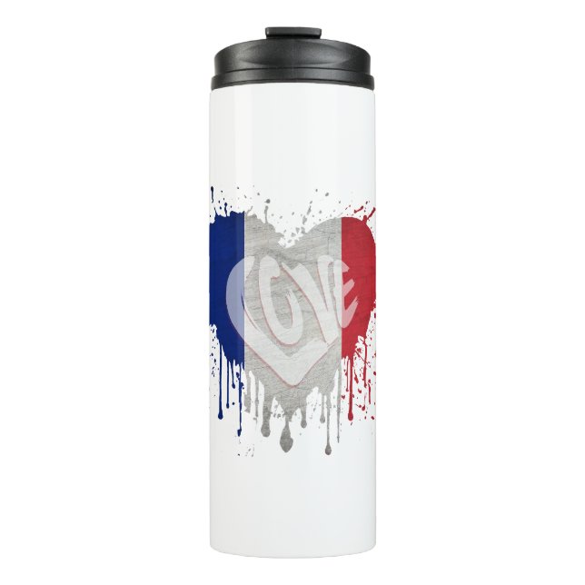 Bouteilles Isothermes Drapeau France Amour (Devant)