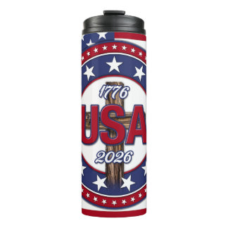 Bouteilles Isothermes Drapeau Rugged Cross USA 1776-2026