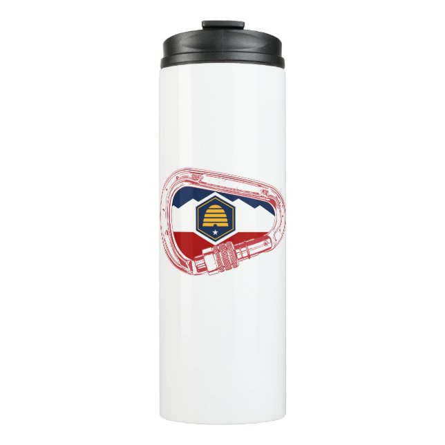 Bouteilles Isothermes Drapeau Utah Escalade carabiner (Devant)