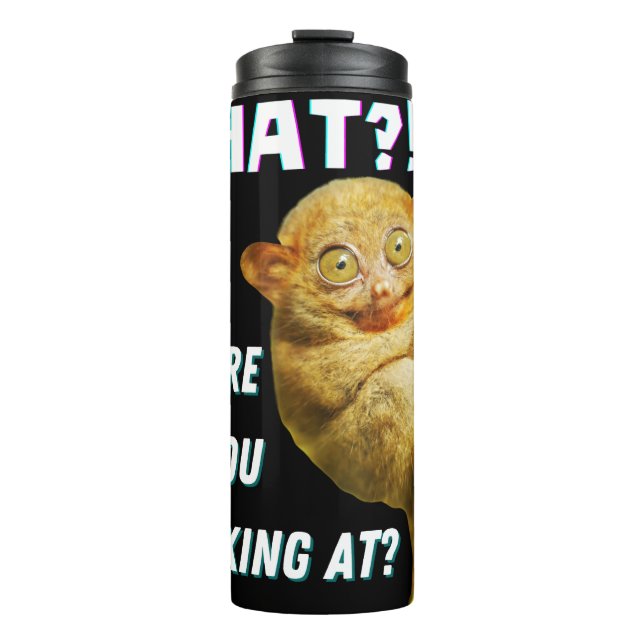 Bouteilles Isothermes Drôle Big Eyed Tarsier Ce que vous regardez (Devant)