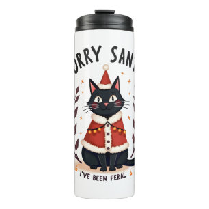 Bouteilles Isothermes Drôle Désolé Santa j'ai été férocé Chat noir Noël