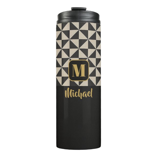 Bouteilles Isothermes Duo Geo Black & Stone Grey Personnalités (Devant)