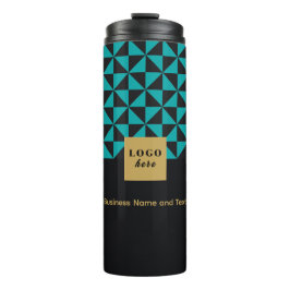 Bouteilles Isothermes Duo noir et turquoise - Logo d'affaires Tumbler th