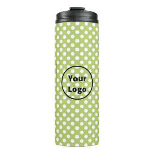 Bouteilles Isothermes Earthy green with white dots pattern