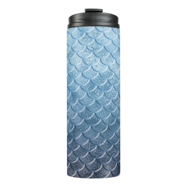 Bouteilles Isothermes Écailles d'argent et de sirènes bleues (Devant)
