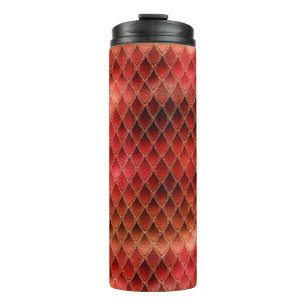 Bouteilles Isothermes Écailles de dragon en paillettes ombrées rouges sc