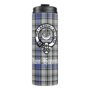 Bouteilles Isothermes Écosse Clan Hannay Crest Badge et Tartan Custom