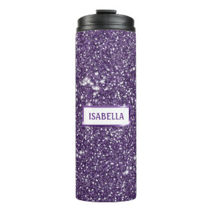 Bouteilles Isothermes Effet de texture pailletée violette fausse & nom p