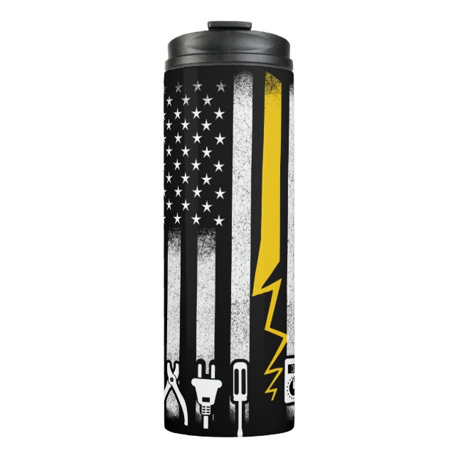 Bouteilles Isothermes Electricien US Drapeau Outils pour Electriciens (Devant)