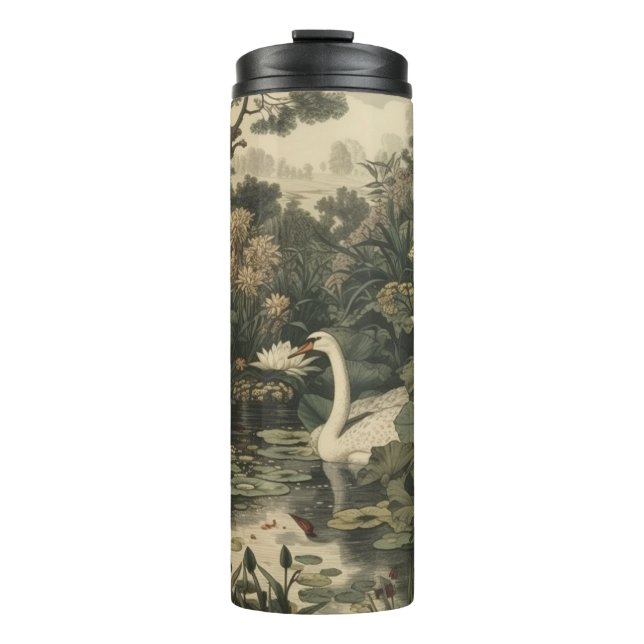 Bouteilles Isothermes Élégance botanique - Le cygne dans la forêt (Devant)