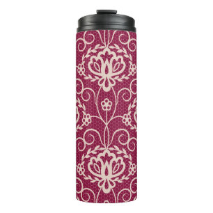 Bouteilles Isothermes Élégance florale : Motif de dentelle rouge