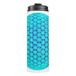 Bouteilles Isothermes Élégant bleu néon fleur turquoise de vie