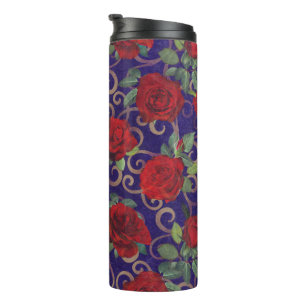 Bouteilles Isothermes Elégant Classy Gold Damask Vintage Rouge Rose viol