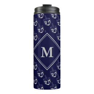 Bouteilles Isothermes Élégant DREIDEL Monogram Blue Grey
