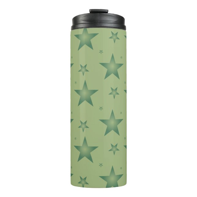 Bouteilles Isothermes Élégant et élégant Olive Stars sur Sage Green (Devant)