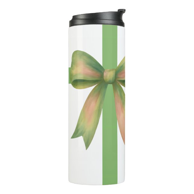 Bouteilles Isothermes Elegant Gift Bow – Modern Christmas Design (Tourné sur la gauche)