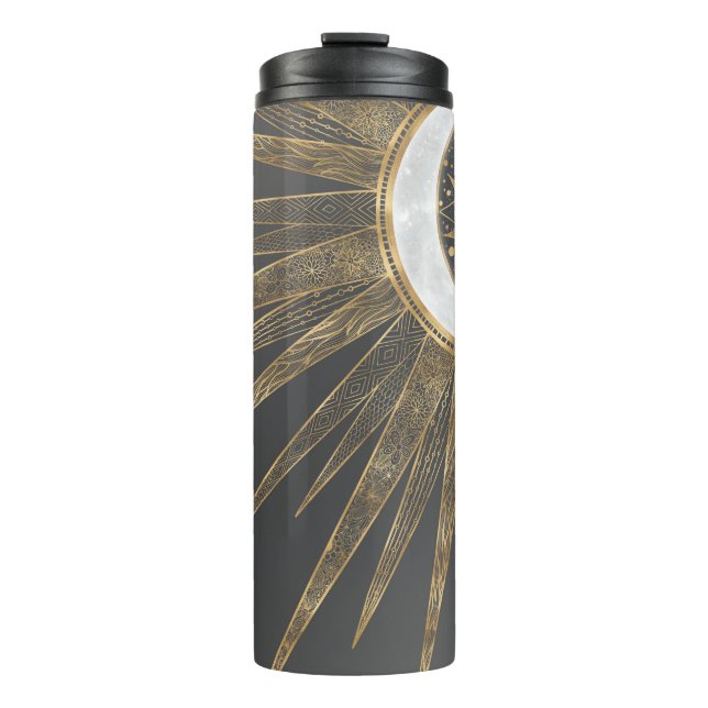 Bouteilles Isothermes Elegant Gold Doodles Sun Moon Mandala Design (Devant)