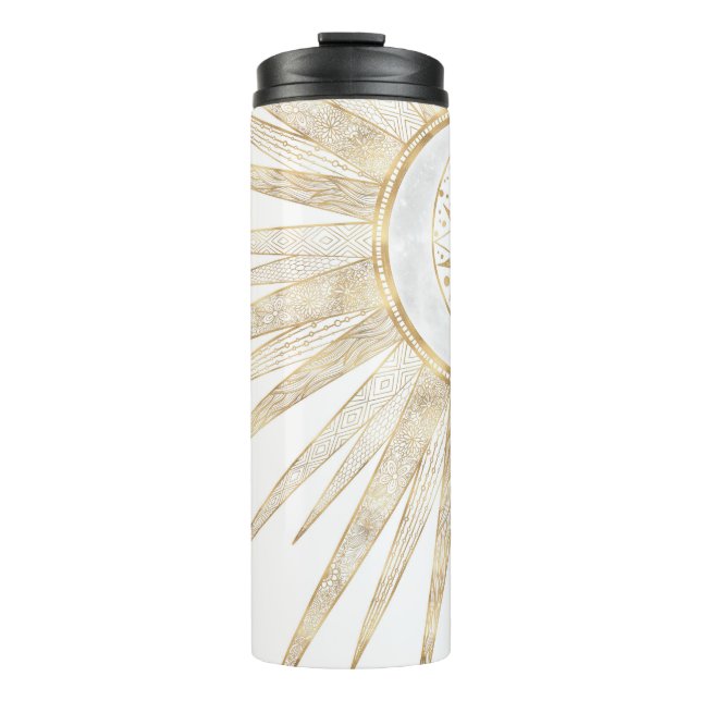 Bouteilles Isothermes Elegant Gold Doodles Sun Moon Mandala Design (Devant)
