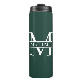 Bouteilles Isothermes Élégant Monogramme et nom Emerald Green Personnali